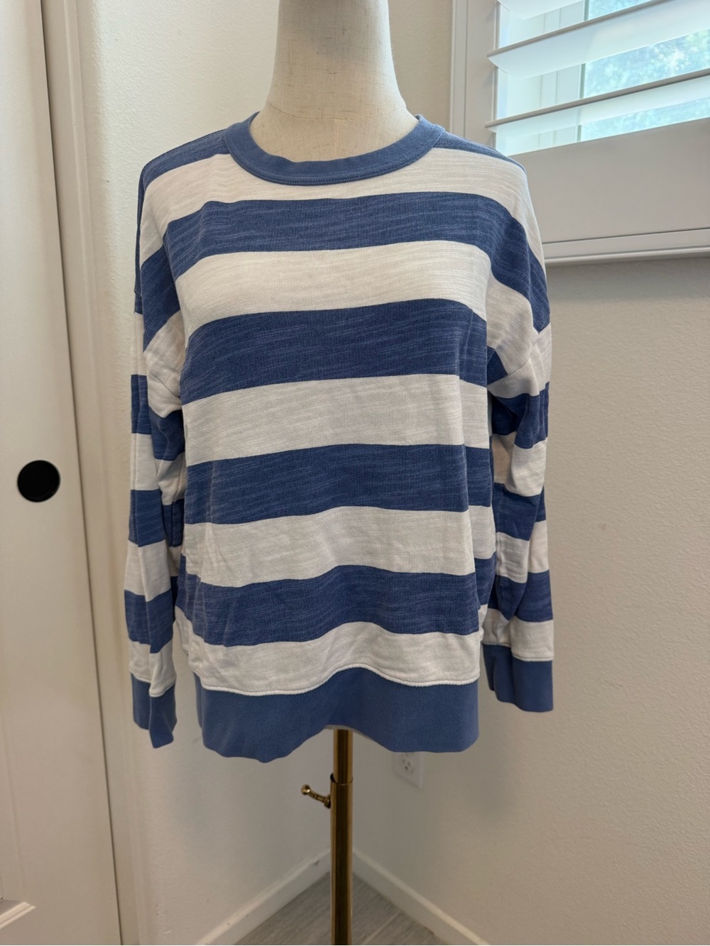 J. Crew 100% cotton Striped Crewneck Sweater